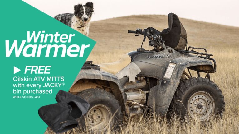 Free ATV Mitts with Jacky Bin Stock Purchase! image